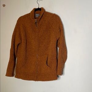 Natural Reflections Brown Teddy Jacket with Stand-Up Collar